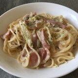 ウィンナーdeホワイトソース味噌パスタ♪